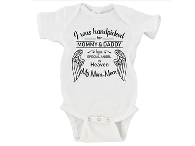 'I Was Handpicked...By A Special Angel...My Mom-Mom' Remembrance Onesie