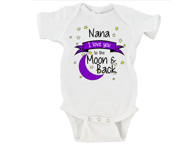 'Nana... I Love You To The Moon And Back' -Baby Onesie (purple)
