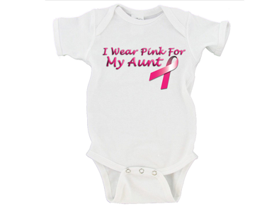 'I Wear Pink For My Aunt' Customizable Baby Onesie