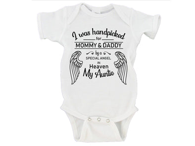 	'I Was Handpicked...By A Special Angel...My Auntie' Remembrance Onesie