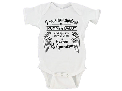 	'I Was Handpicked...By A Special Angel...My Grandma' Remembrance Onesie
