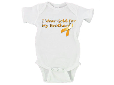  'I Wear Gold For My Brother' Baby Onesie-can customize