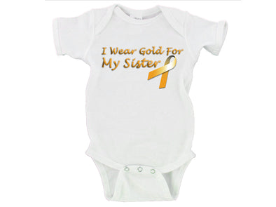  'I Wear Gold For My Sister' Baby Onesie