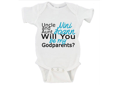 'Will You Be My Godparents?' Baby Onesie with Custom Names